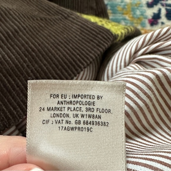 Anthropologie Maeve Brown Corduroy Green Plaid Wool Academia Skirt 2 - Picture 6 of 8